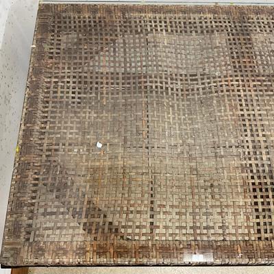 657 Mid Century Iron and Cane Dining Table By Danny Ho Fong