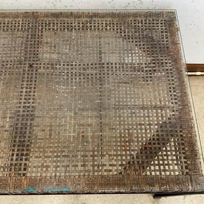 657 Mid Century Iron and Cane Dining Table By Danny Ho Fong