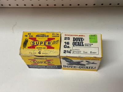 COLLECTIBLE PAPER HULL VARIOUS SHOTGUN AMMO AND 16 GAUGE SHOTGUN AMMO