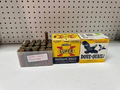 COLLECTIBLE PAPER HULL VARIOUS SHOTGUN AMMO AND 16 GAUGE SHOTGUN AMMO