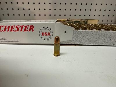 BOX OF 25 AUTO FULL METAL JACKETS, ,PARTIAL BOX OF 32 AUTO, OTHER VARIOUS PISTOL AMMUNITION