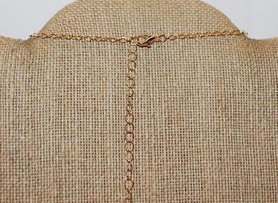 Gold Tone "SUNFACE" NECKLACE with Irregular Shaped Multicolor Beads and Gold Tone Chain & Lobster Clasp 18" L