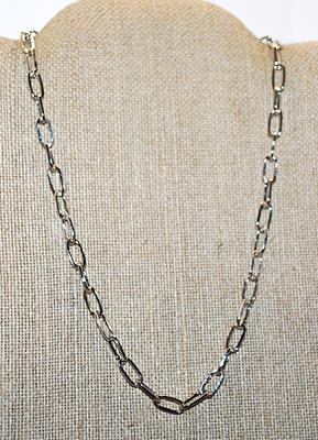 Classic Long-Link Silver Tone NECKLACE with Lobster Clasp 17" L