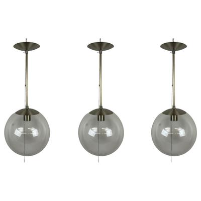 661 Set Of Three 12 Inch Rod Globe Ceiling Lights
