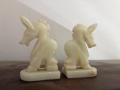 Marble Donkey Bookends