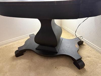 Antique oval lamp table with drawer