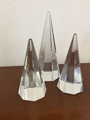 Pair of RCR lead crystal ballerina figurines