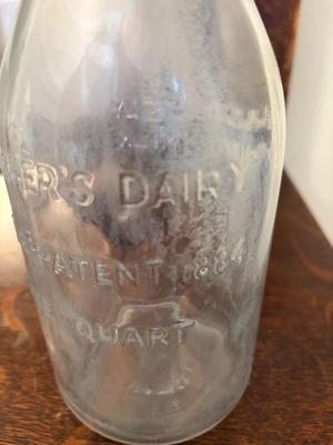 Thatcher's Dairy bottle & purple glass jug