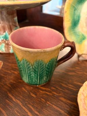 5 pieces Majolica Leaf Dishes