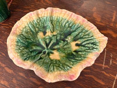 5 pieces Majolica Leaf Dishes