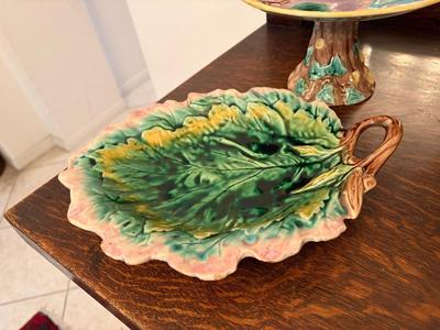5 pieces Majolica Leaf Dishes