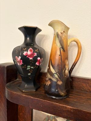 Blythe handed painted vase & hand painted pitcher