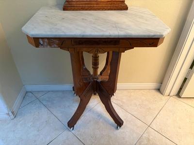 Marble top lamp table