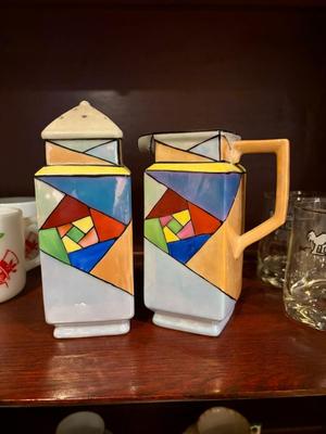 Pitcher and saltshaker made in Japan