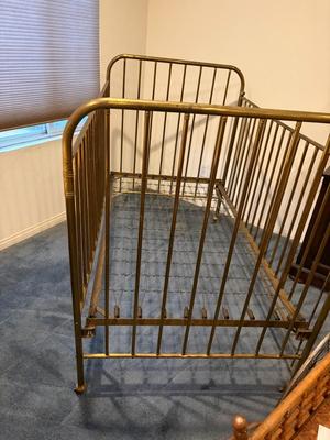 Antique brass crib