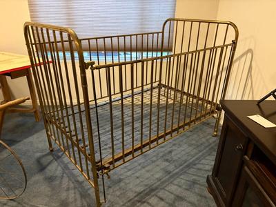 Antique brass crib