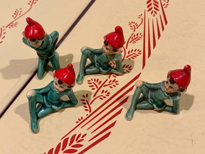 4 Vintage Japan Pixie Elves