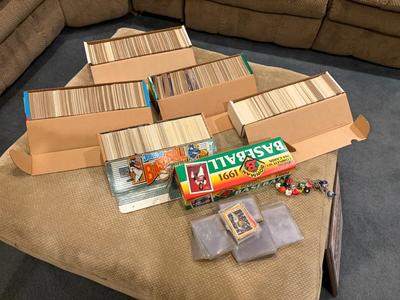 6 boxes of sports trading cards