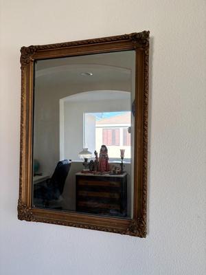 Gold frame mirror
