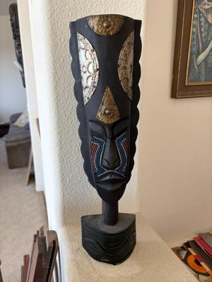 Hand carved wooden tribal mask