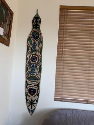 Beaded Orisa Oko staff sheath, Yoruba art