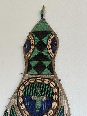 Beaded Orisa Oko staff sheath, Yoruba art
