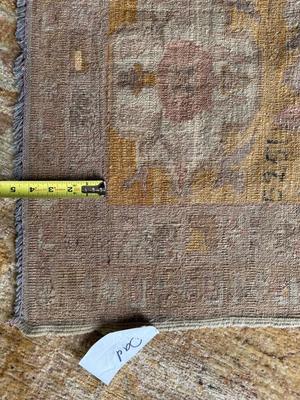 683 Hand-Knotted Persian-Style Wool Decorative Rug with Distressed Oushak Design