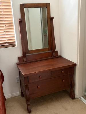 Antique dresser and mirror
