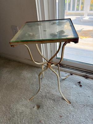 Iron & glass plant stand