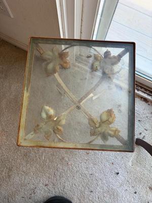Iron & glass plant stand