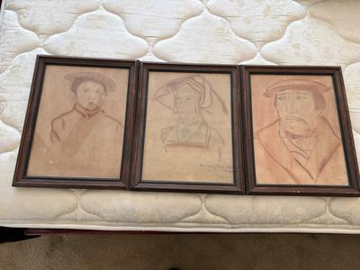 3 portrait drawings