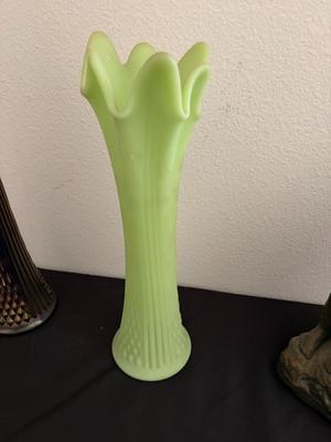Fenton Vaseline glass vase