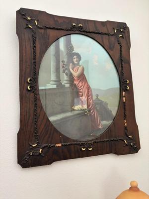 Framed lady picture
