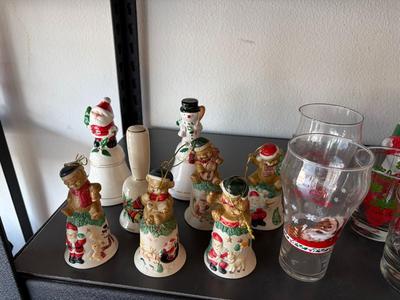 Shelf of Christmas decorations
