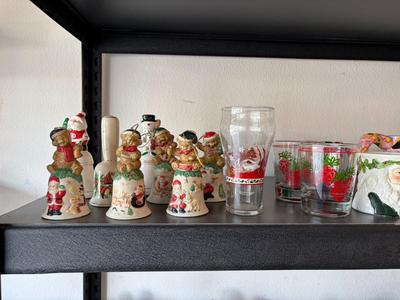 Shelf of Christmas decorations