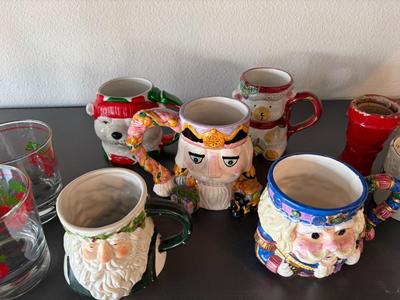 Shelf of Christmas decorations