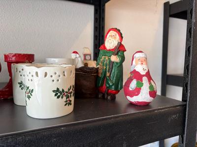 Shelf of Christmas decorations
