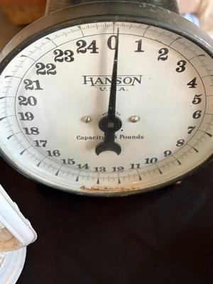 2 vintage scales and a lantern