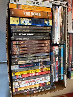 5 boxes of DVDs