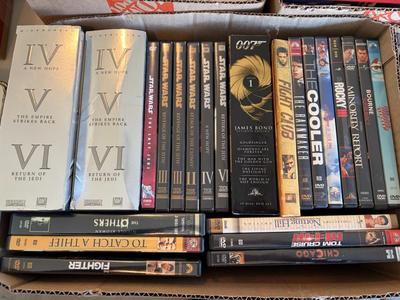 5 boxes of DVDs