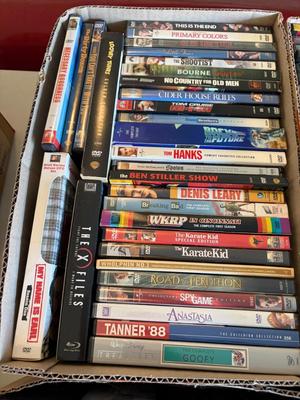 5 boxes of DVDs