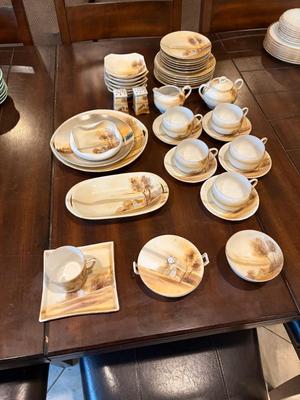 Hand painted House by the Lake dishes