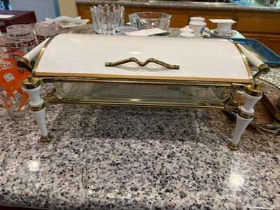 Mid Century Anchor Hocking Fire King chafing dish