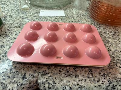 Vintage pink tin cake pop/ice cube tray