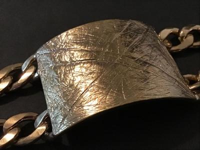 Gold atone Wide Link Fashion Bracelet