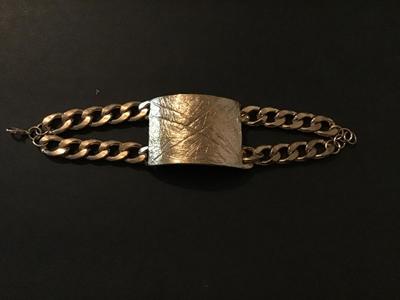 Gold atone Wide Link Fashion Bracelet