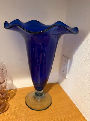 Large blue vase