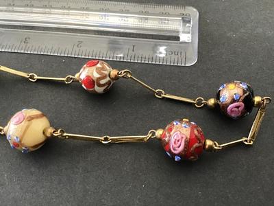 Vintage Venetian Wedding Cake Murano Glass Necklace