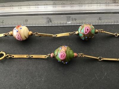 Vintage Venetian Wedding Cake Murano Glass Necklace