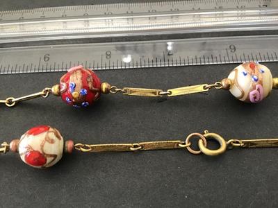 Vintage Venetian Wedding Cake Murano Glass Necklace